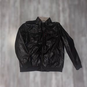 Levi’s Brown Leather Fur Lined Zip Up Jacket XXL